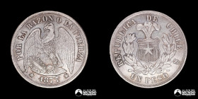 Chile, Santiago. 1 Peso "Aguila". 1877.
