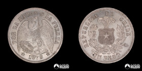 Chile, Santiago. 1 Peso "Aguila". 1878.