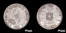 Chile, Santiago. 1 Peso "Aguila". 1881.