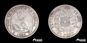 Chile, Santiago. 1 Peso "Aguila". 1884.