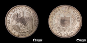 Chile, Santiago. 1 Peso "Aguila". 1890/8X.