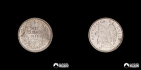 Chile, Santiago. 10 Centavos "Condor". 1913.