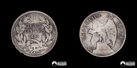 Chile, Santiago. 20 Centavos "Condor". 1899.