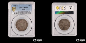 Chile, Santiago. 50 Centavos "Condor". 1902. PCGS VF35.