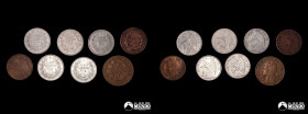 Chile. Lote de ocho monedas a clasificar. Siglos XIX-XX.