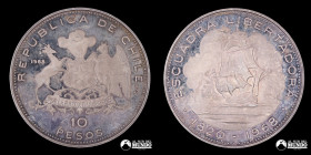 Chile, Santiago. 10 Pesos. 1968. Conmemorativa: Escuadra Libertadora.