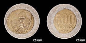 Chile, Santiago. 500 Pesos. 2011. Error: Cospel deformado (huevo frito).