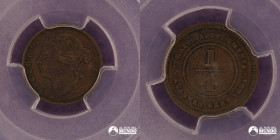 Colonias del Estrecho (Reino Unido). ¼ Centavo. 1884. PCGS XF40.
