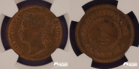 Colonias del Estrecho (Reino Unido). 1 Centavo. 1897. NGC MS62BN.