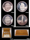 Costa Rica. Set de cinco piezas de prueba en plata: 2, 5, 10, 20 y 25 Colones. 1969.
