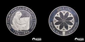 Croacia. 200 Kuna 1996. Universidad de Zadar. Plata.