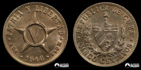 Cuba. 5 Centavos. 1946. PCGS MS63.
