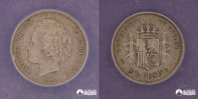 España, Madrid. 1 Peseta. 1894. ANACS VF30.
