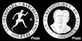 España, Madrid. 2.000 Pesetas 1990. Juegos Olimpicos de Barcelona de 1992: Corredor griego.