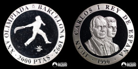 España, Madrid. 2.000 Pesetas 1990. Juegos Olimpicos de Barcelona de 1992: Pelota vasca.