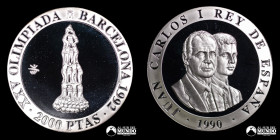 España, Madrid. 2.000 Pesetas 1990. Juegos Olimpicos de Barcelona de 1992: Piramide humana.