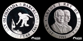 España, Madrid. 2.000 Pesetas 1992. Juegos Olimpicos de Barcelona de 1992: Bolos.