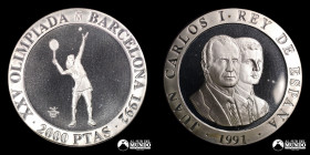 España, Madrid. 2.000 Pesetas 1992. Juegos Olimpicos de Barcelona de 1992: Tenis.