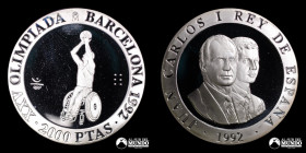 España, Madrid. 2.000 Pesetas 1992. Juegos Olimpicos de Barcelona de 1992: Baloncesto en silla de ruedas.