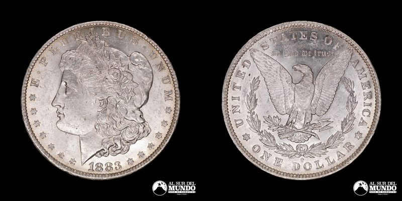 Estados Unidos, ceca de Nueva Orleans. 1 Dolar "Morgan". 1883. Anverso: Busto de...