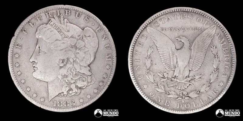 Estados Unidos, ceca de San Francisco. 1 Dolar "Morgan". 1883. Anverso: Busto de...