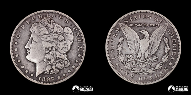 Estados Unidos, ceca de San Francisco. 1 Dolar "Morgan". 1897. Anverso: Busto de...