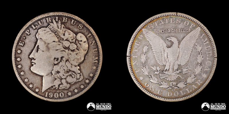 Estados Unidos, ceca de Nueva Orleans. 1 Dolar "Morgan". 1900. Anverso: Busto de...