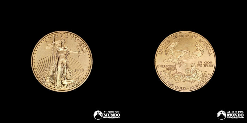 Estados Unidos, Filadelfia. 10 Dolares. 1997. Anverso: Efigie de la Libertad dis...