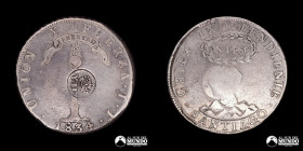 Filipinas. 1 Peso. 1834. IJ. Resello sobre moneda chilena.