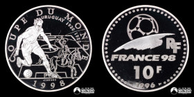 Francia. 10 Francos 1996. Copa Mundial de Futbol de 1998: Uruguay.