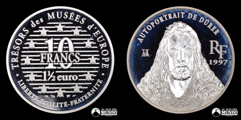 Francia. 10 Francos / 1 ½ Euro 1997. Tesoro De Los Museos. Autorretrato en piel ...