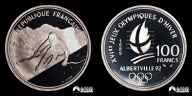 Francia. 100 Francos 1989. Juegos Olimpicos de Albertville 1992: Esqui alpino.