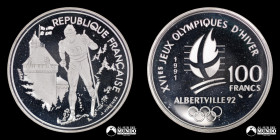 Francia. 100 Francos 1991. Juegos Olimpicos de Albertville 1992: Esqui.