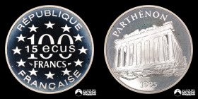 Francia. 100 Francos / 15 Ecus 1995. Partenon, Atenas.