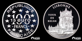 Francia. 100 Francos / 15 Euros 1997.Torre de Belen, Lisboa.
