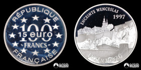 Francia. 100 Francos / 15 Euros 1997. Muralla de Wenceslao, Luxemburgo.