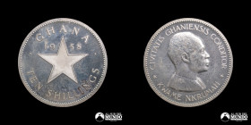 Ghana. 10 Chelines 1958. Conmemorativa: Independencia de Ghana.