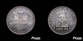 Haiti. 25 Gourdes. 1973. Conmemorativa: Mundial de Futbol de 1974.