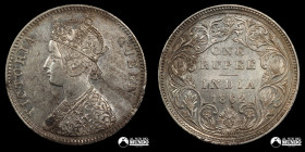 India, Bombay. 1 Rupia. 1862. PCGS AU Details.