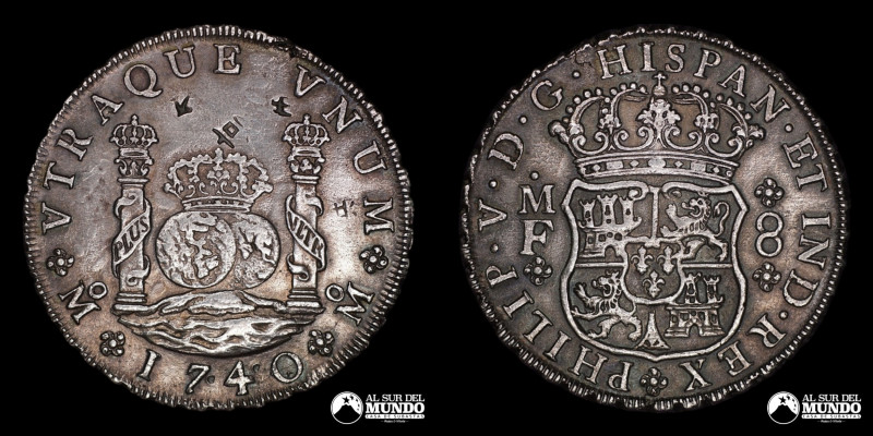 Mexico, ceca de Ciudad de Mexico. 8 Reales. 1740. Ensayadores: MF (Manuel de Leo...