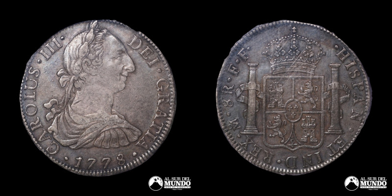 Mexico, ceca de Ciudad de Mexico. 8 Reales 1778. Ensayadores: FF (Francisco de l...