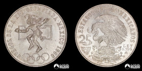 Mexico, Ciudad de Mexico. 25 Pesos. 1968. Conmemorativa: XIX Juegos Olimpicos de Verano.