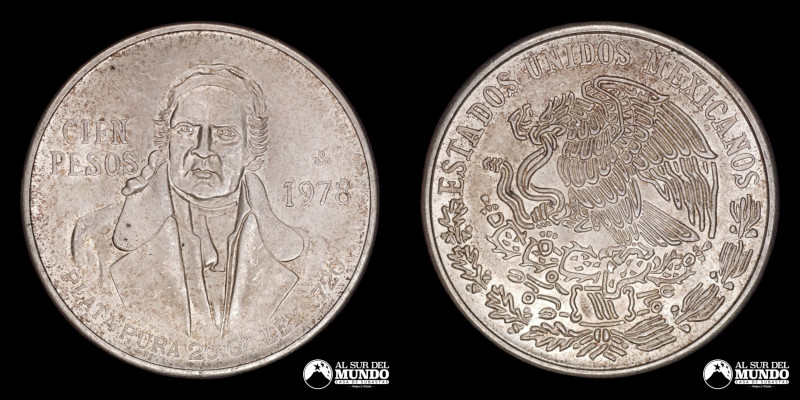 Mexico (Estados Unidos), ceca de Ciudad de Mexico. 100 Pesos. 1978. Plata 720; 2...
