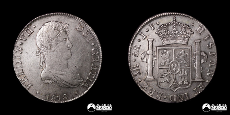 Peru, ceca de Lima. 8 Reales. 1818. Ensayador: JP (Juan Martinez de Roxas y Pabl...