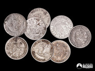 Peru, Lima. Lote de ocho monedas de plata a catalogar: ½ Dinero.