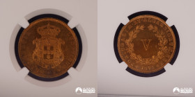 Portugal. 5 Reis. 1874. NGC UNC Details.