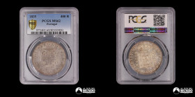 Portugal. 400 Reis. 1835. PCGS MS62.