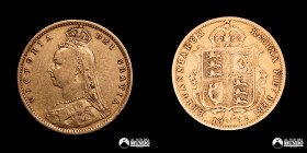 Reino Unido, Londres. ½ Soberano. 1892 (Victoria). Oro.