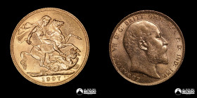 Reino Unido, Londres. 1 Soberano. 1907 (Eduardo VII). Oro