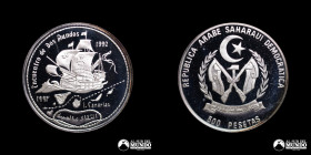 Republica Saharaui. 500 Pesetas. 1992. Conmemorativa: Encuentro de Dos Mundos.